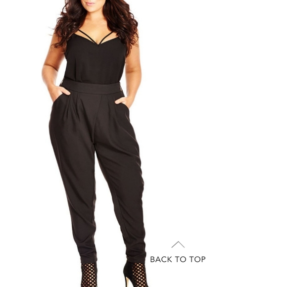 City Chic Pants - 16 City Chic Black Side Zip Pleated Waist Pants